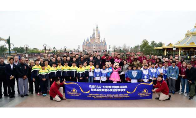 PAC-12 China Game Athletes Visit Shanghai Disneyland