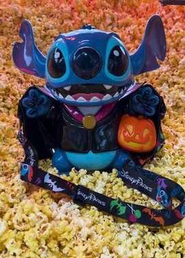 “Disneyland Resort Unveils Fang-tastic Vampire Stitch Popcorn Bucket for Halloween Fun!”